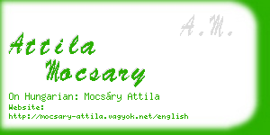 attila mocsary business card